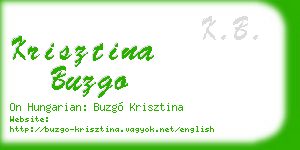 krisztina buzgo business card